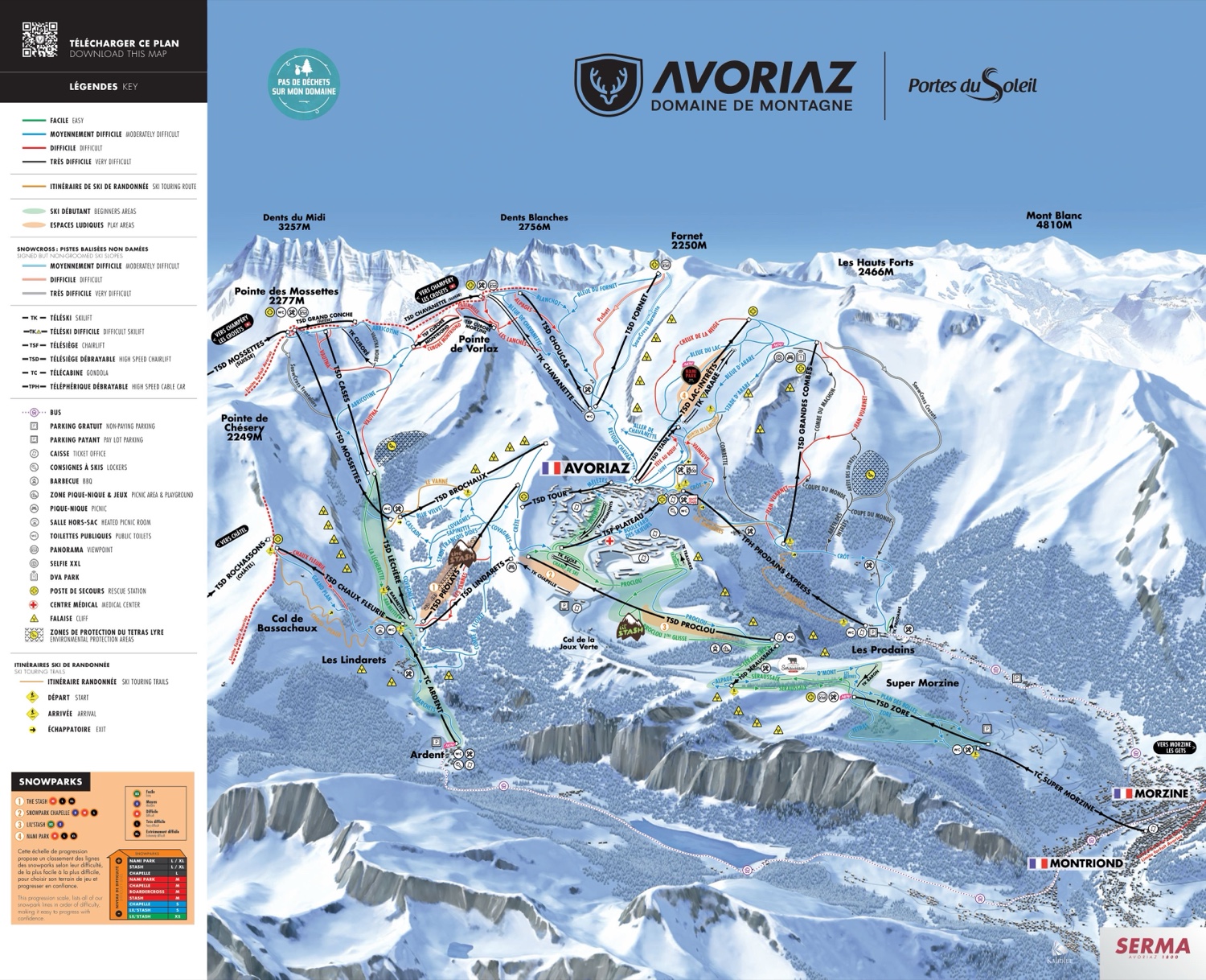 Plano de pistas de Avoriaz