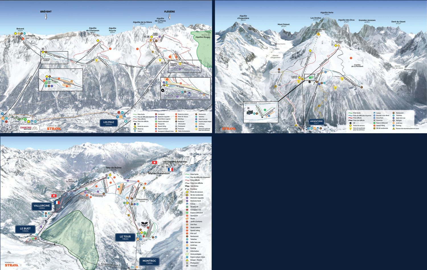 Plano de pistas de Chamonix