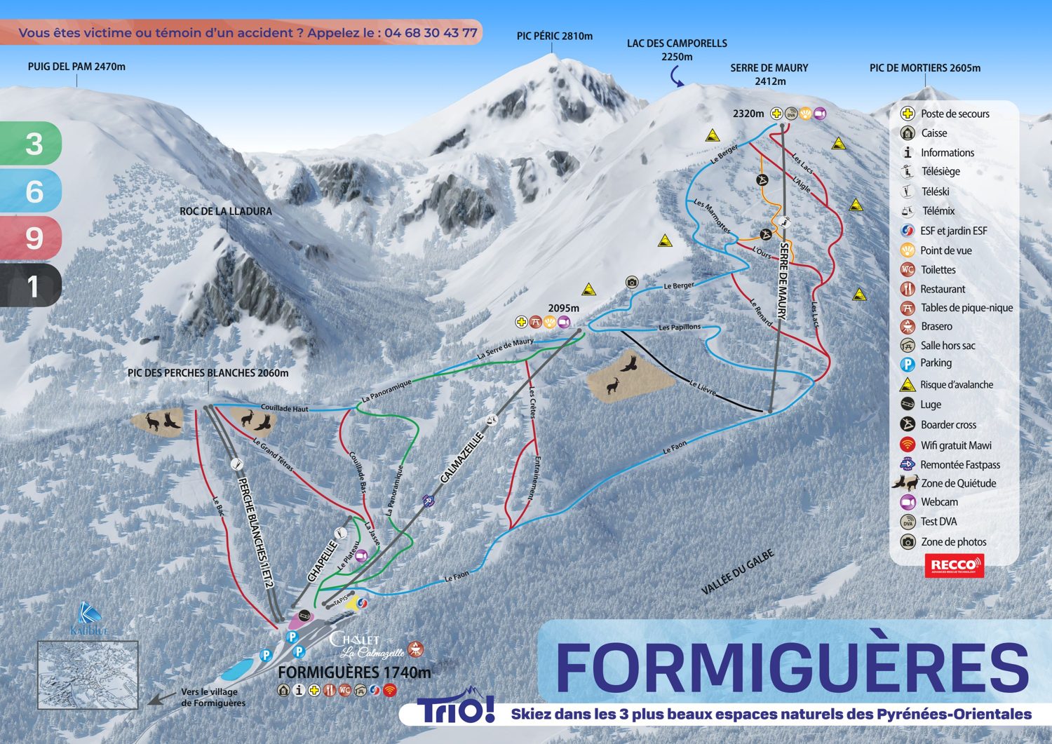 Plànol de pistes de Formiguères