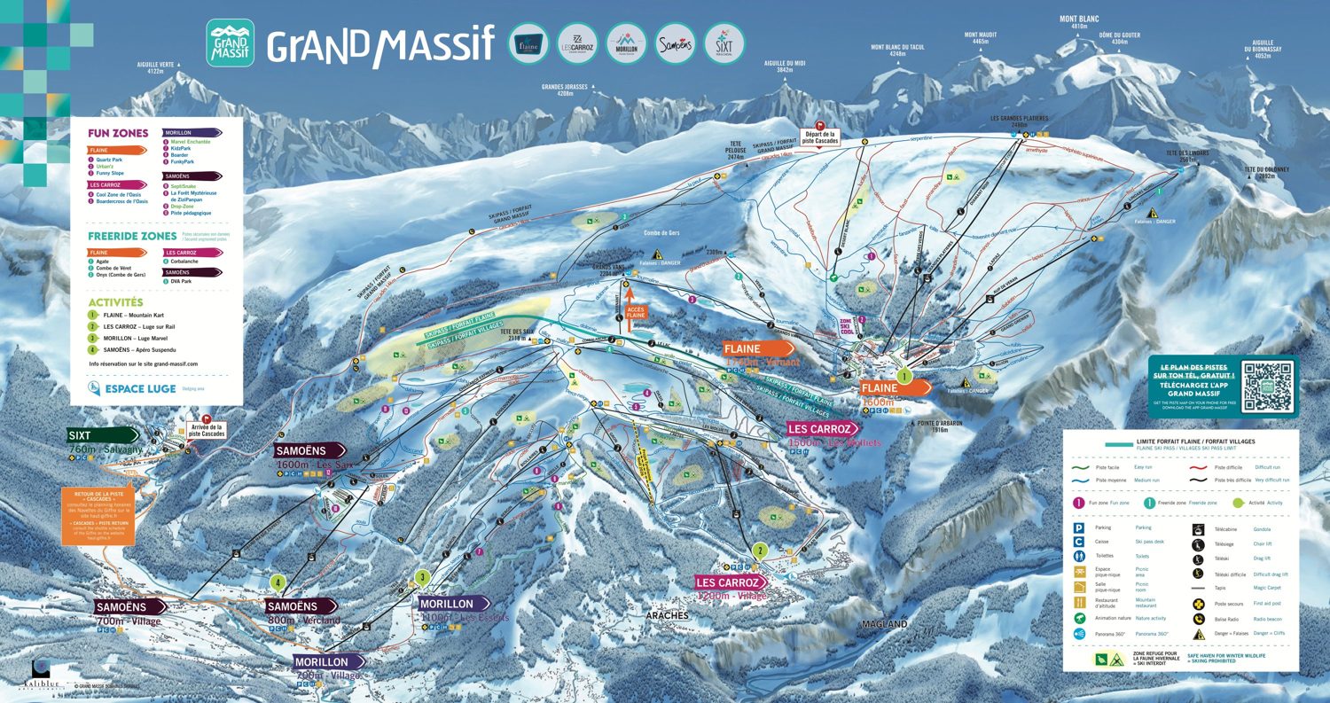 Plànol de pistes de Le Grand Massif
