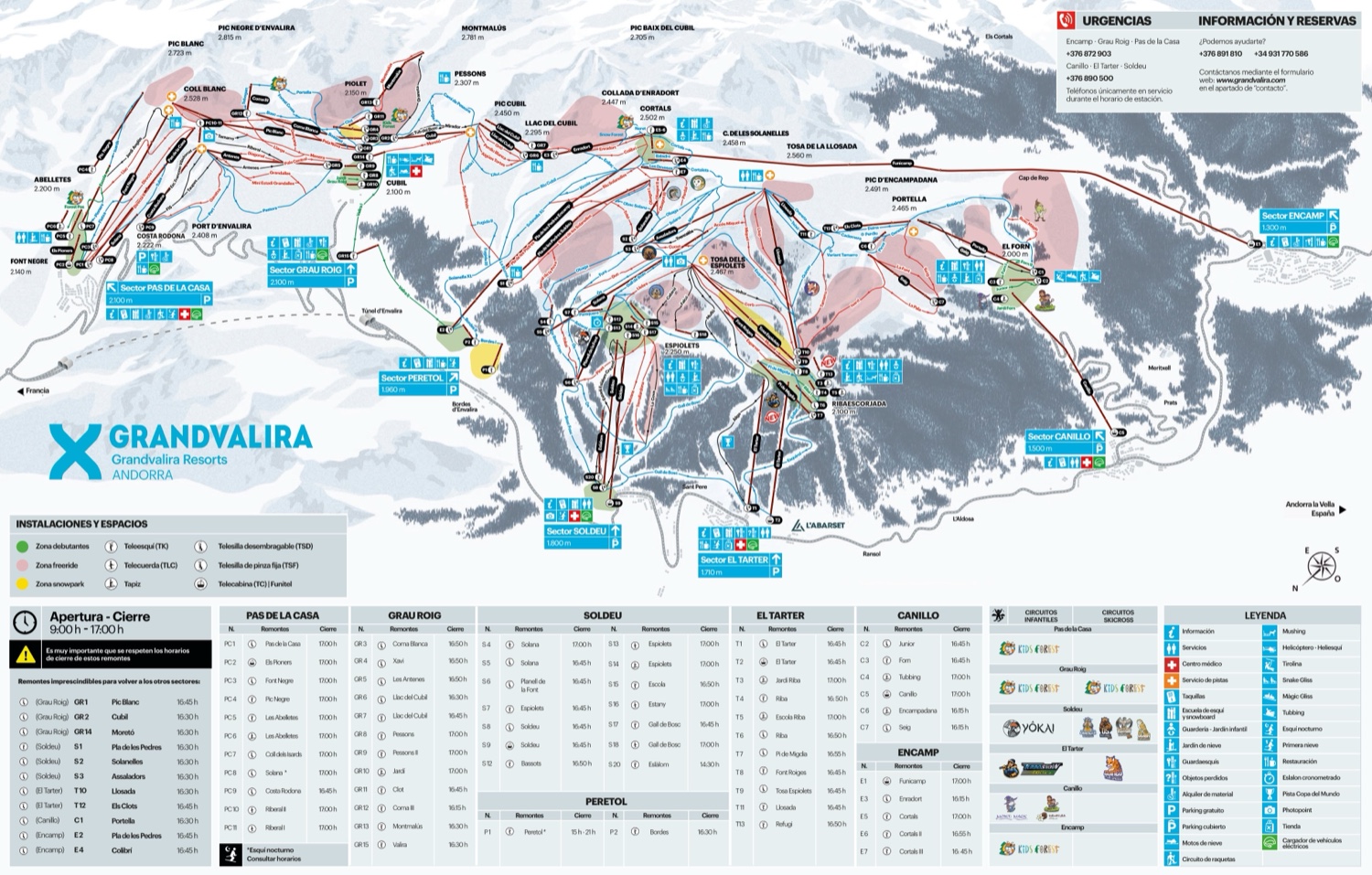 Plano de pistas de Grandvalira
