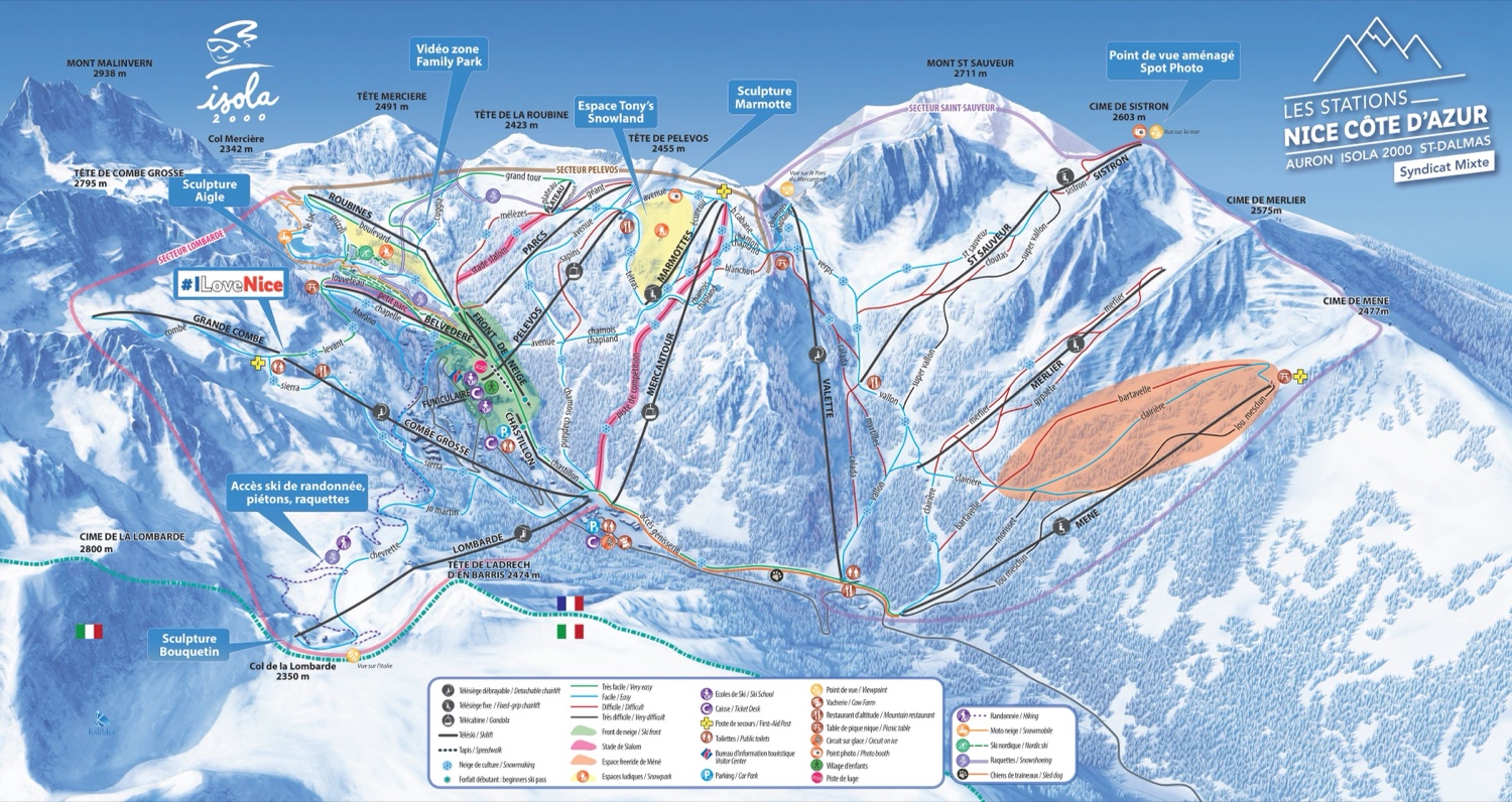 Plano de pistas de Isola 2000