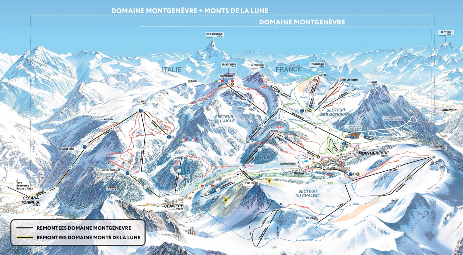 Plano de pistas de Montgenèvre