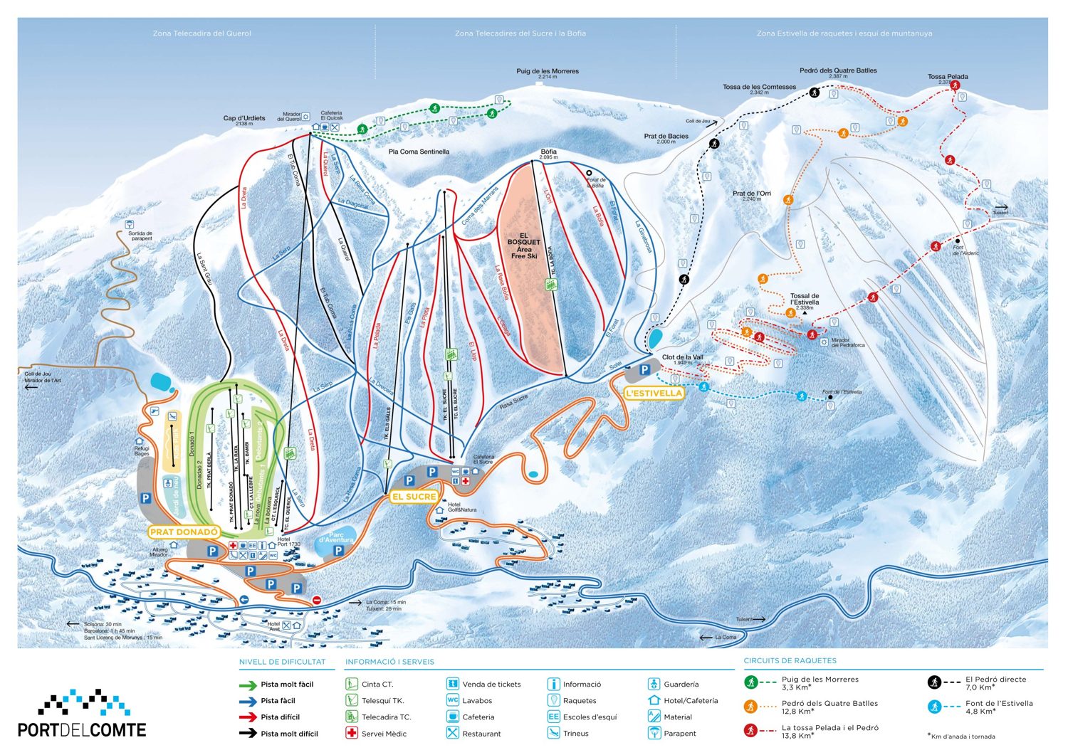 Mappa delle piste di Port del Comte
