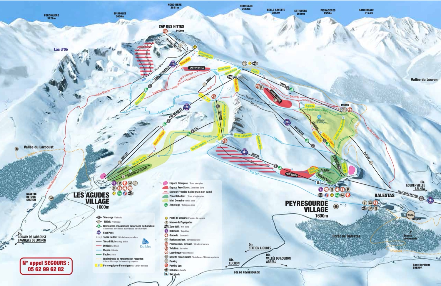 Plano de pistas de Peyragudes
