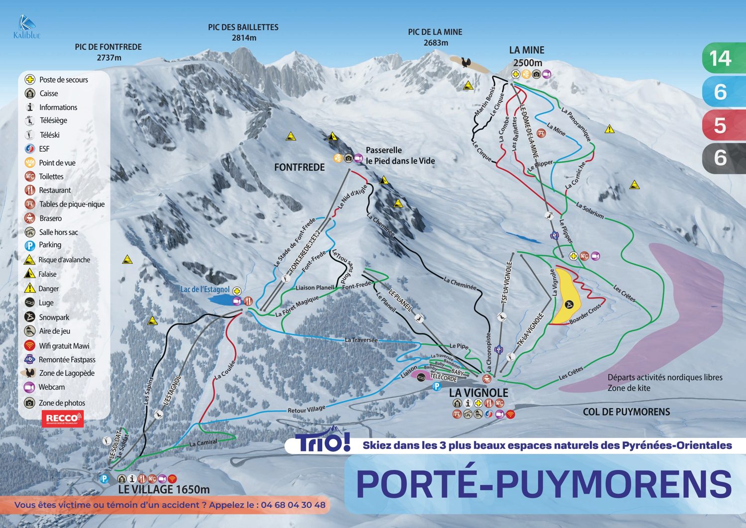 Plànol de pistes de Porté-Puymorens