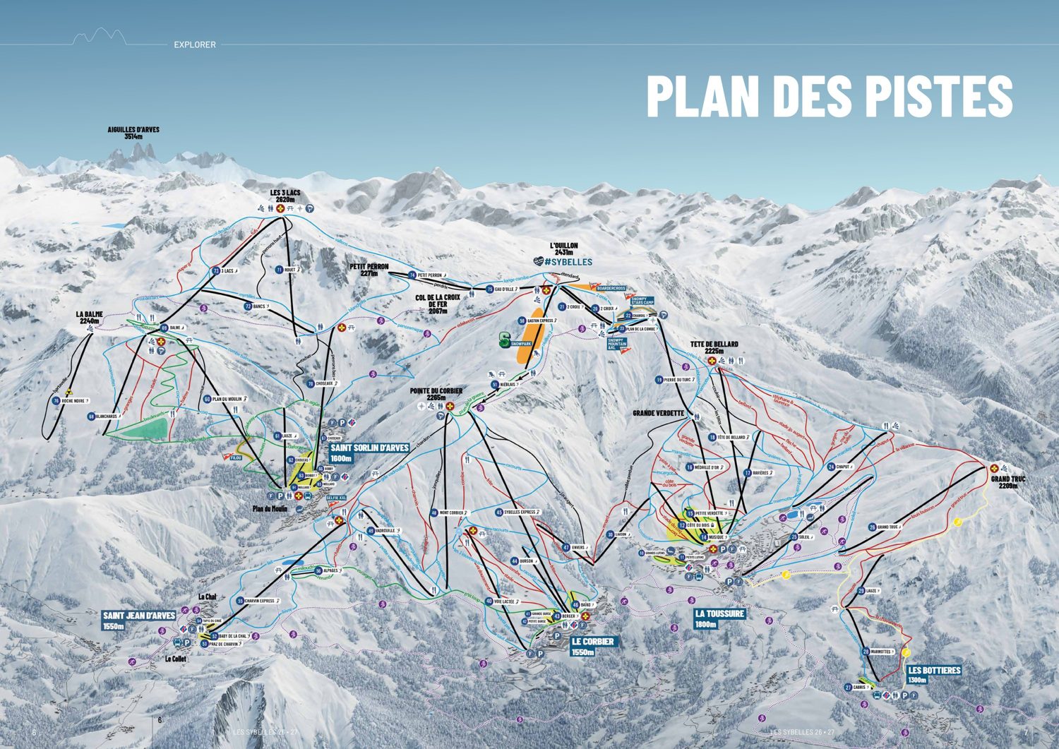 Plànol de pistes de Les Sybelles