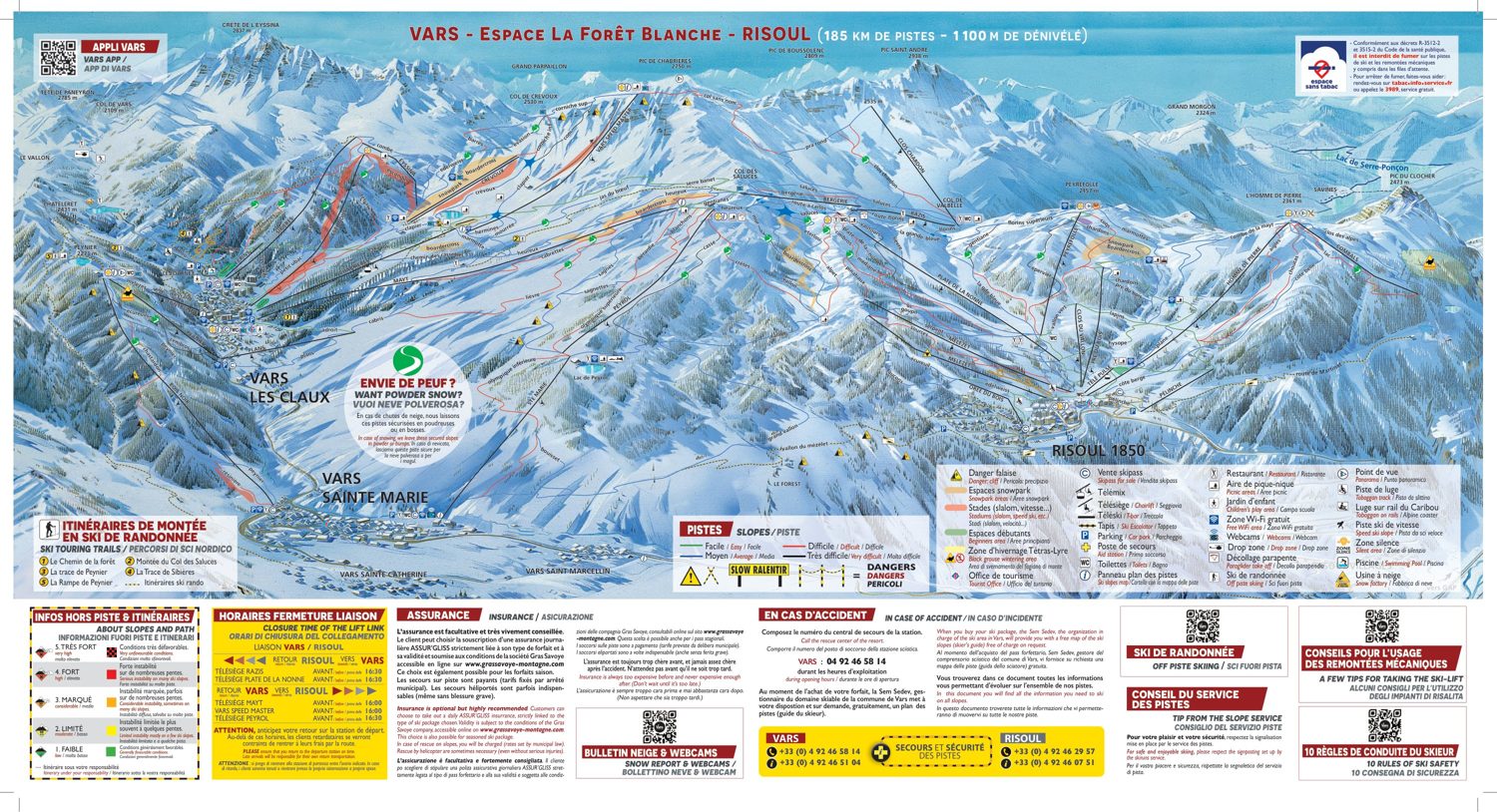 Plànol de pistes de Vars