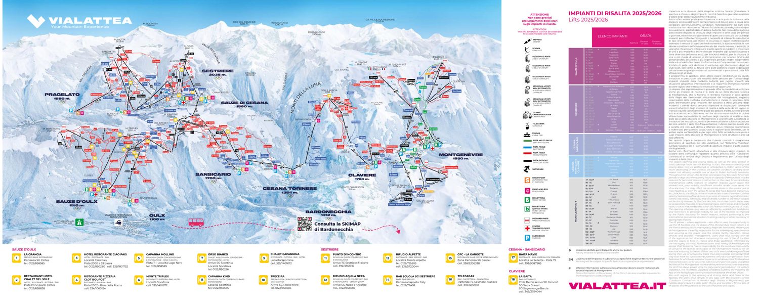 Plànol de pistes de Via Lattea